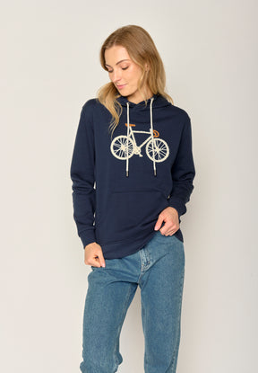 Blau:  Gemütlicher Hoodie aus Bio-Baumwolle für Damen [18653]