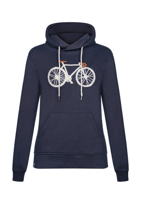 Navy: Gemütlicher Hoodie aus Bio-Baumwolle für Damen [18657]