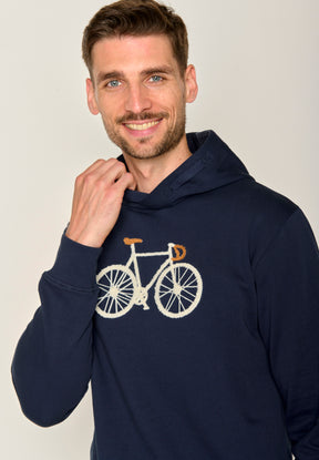 Navy: Kuschliger Hoodie aus Bio-Baumwolle für Herren [18659]