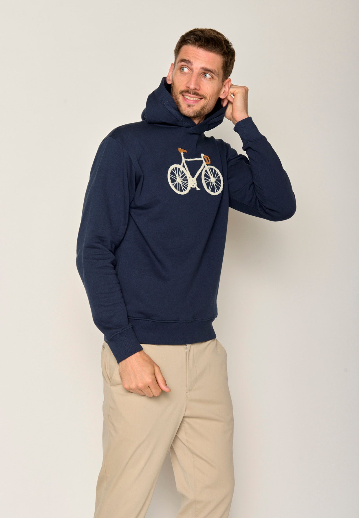 Blau:  Kuschliger Hoodie aus Bio-Baumwolle für Herren [18660]
