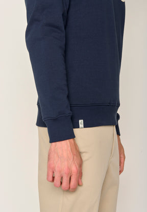 Navy: Kuschliger Hoodie aus Bio-Baumwolle für Herren [18661]
