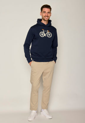 Navy: Kuschliger Hoodie aus Bio-Baumwolle für Herren [18663]