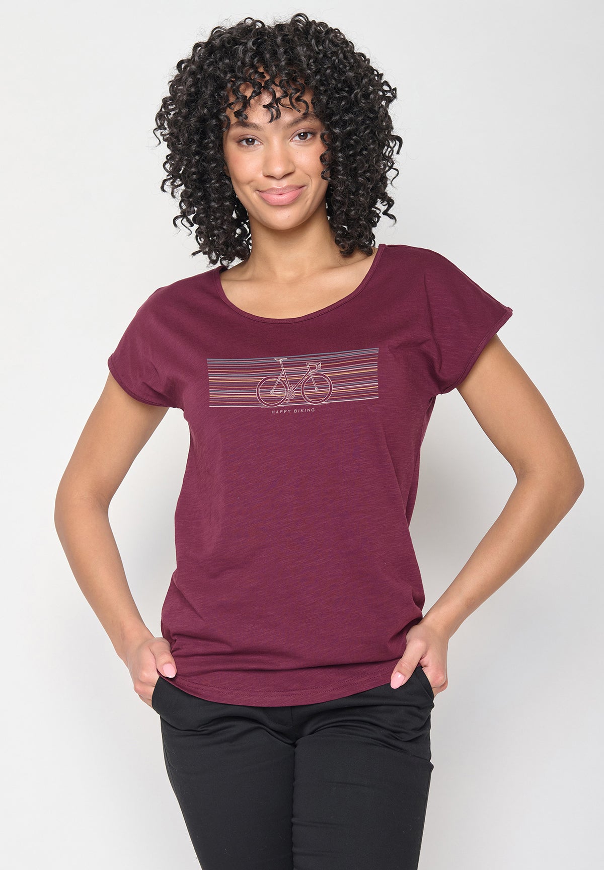 Rot:  Sportliches T-Shirt aus Bio-Baumwolle für Damen [18705]
