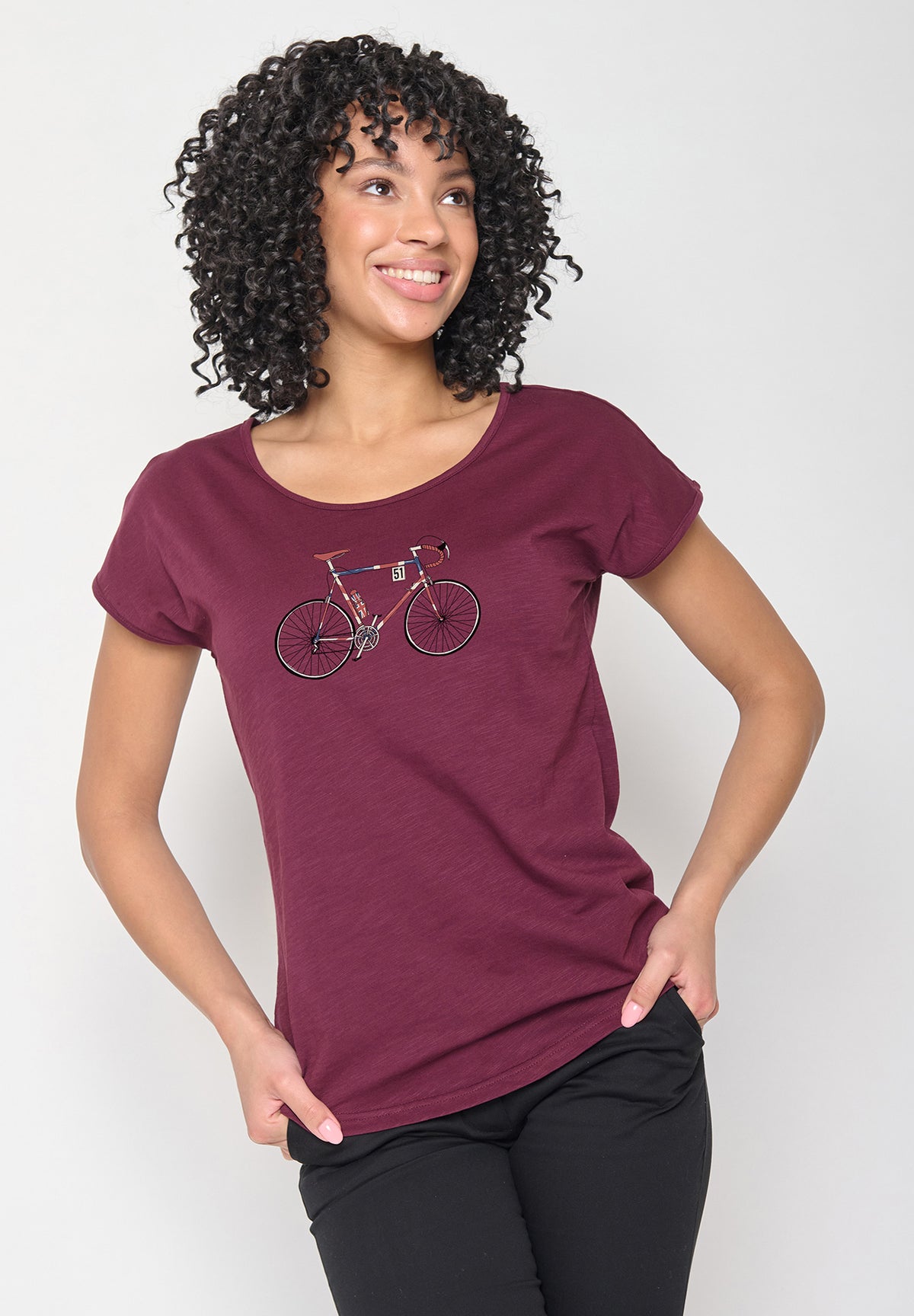 Rot:  Sportliches T-Shirt aus Bio-Baumwolle für Damen [18709]