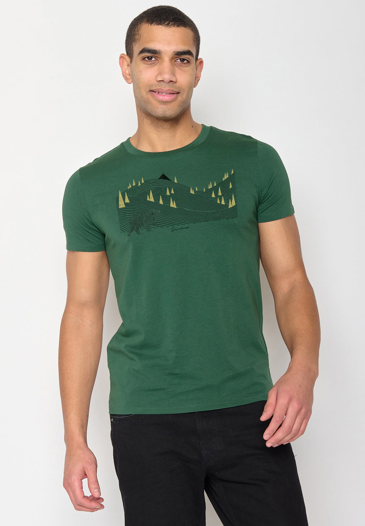 Grün:  Sportliches T-Shirt aus Bio-Baumwolle für Herren [18746]