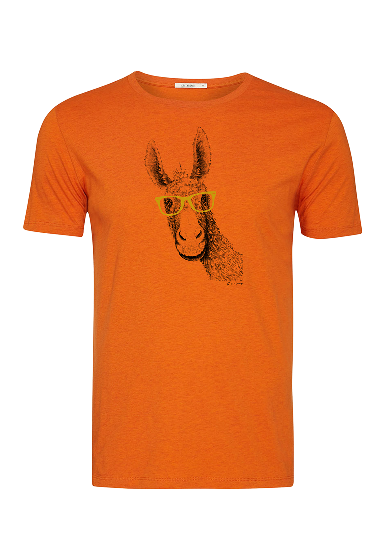 Black Heather Orange: Sportliches T-Shirt aus Bio-Baumwolle für Herren [18751]