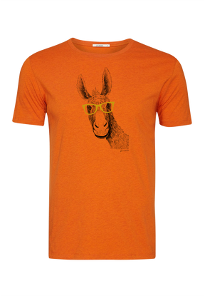 Black Heather Orange: Sportliches T-Shirt aus Bio-Baumwolle für Herren [18751]