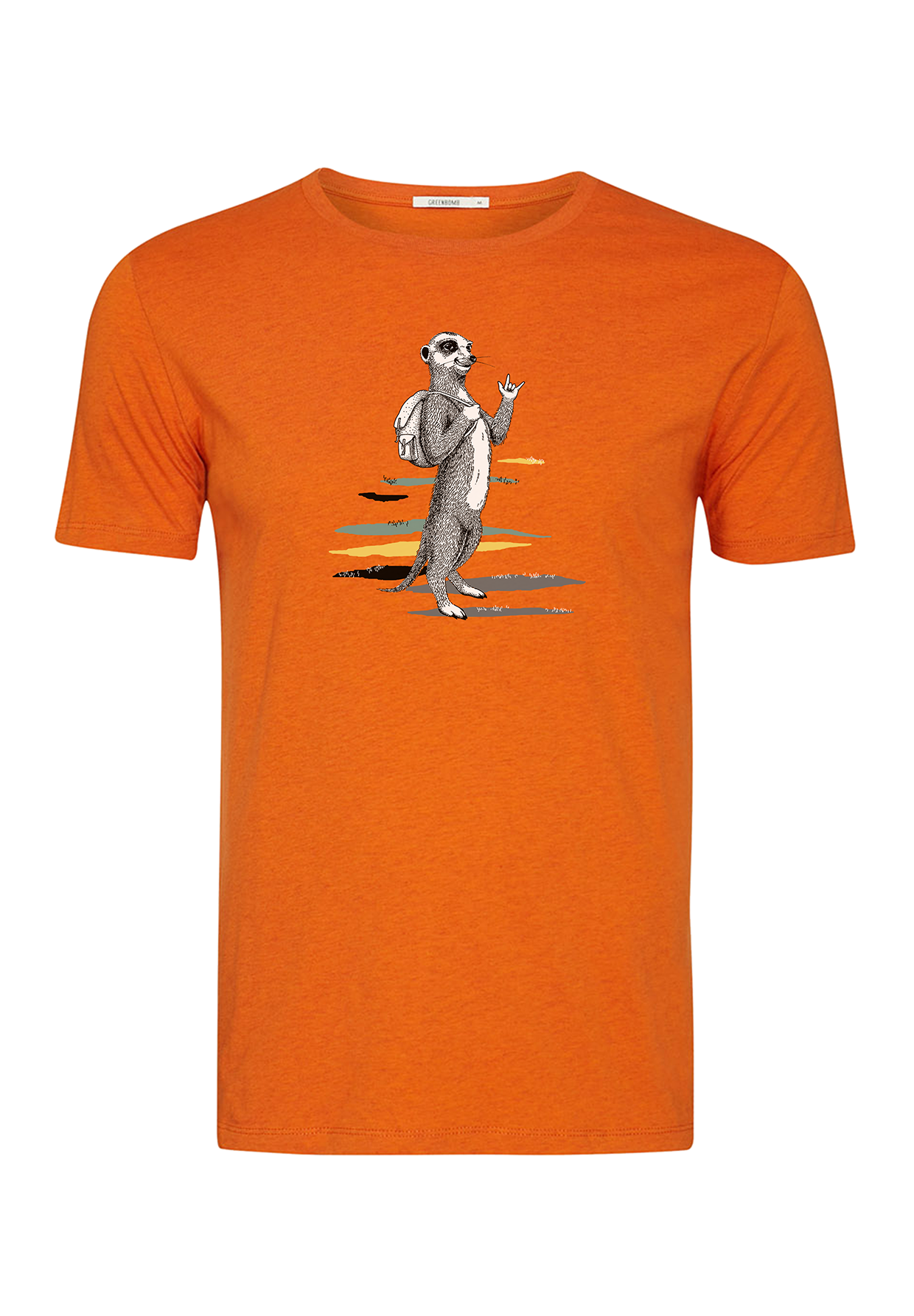 Black Heather Orange: Sportliches T-Shirt aus Bio-Baumwolle für Herren [18757]