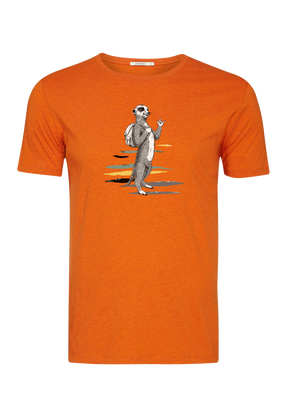 Black Heather Orange: Sportliches T-Shirt aus Bio-Baumwolle für Herren [18757]