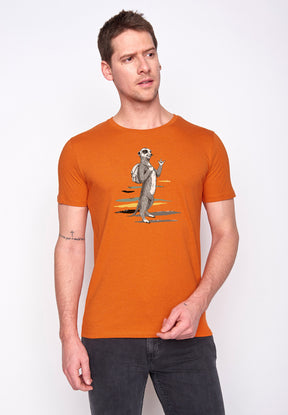 Black Heather Orange: Sportliches T-Shirt aus Bio-Baumwolle für Herren [18758]