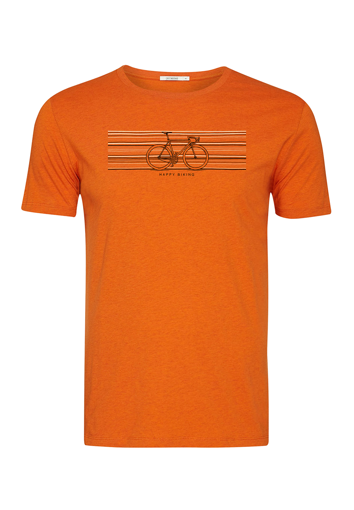 Black Heather Orange: Sportliches T-Shirt aus Bio-Baumwolle für Herren [18775]