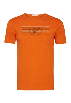 Black Heather Orange: Sportliches T-Shirt aus Bio-Baumwolle für Herren [18775]