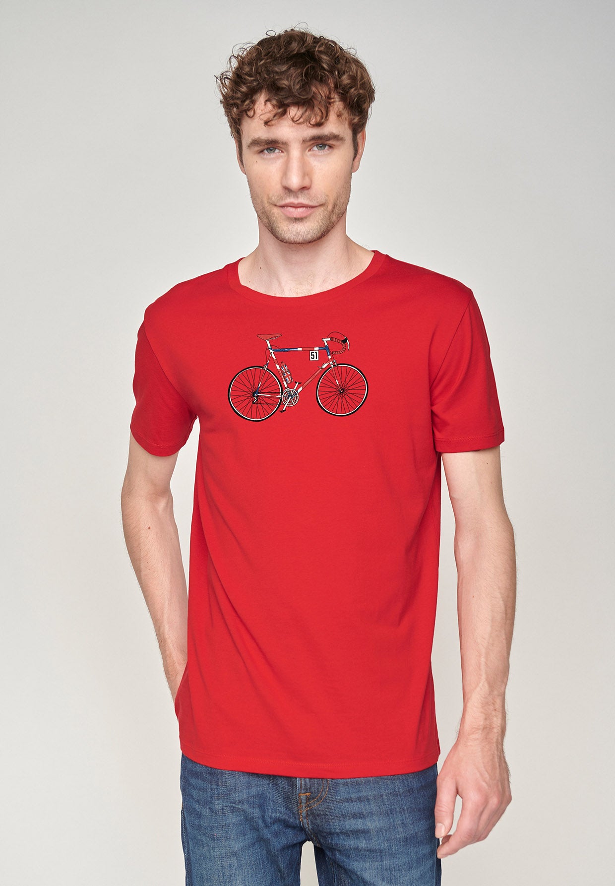 Flame Red: Sportliches T-Shirt aus Bio-Baumwolle für Herren [18785]
