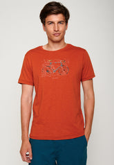 Rot:  Lässiges T-Shirt aus Bio-Baumwolle für Herren [18807]