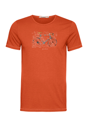 Clay Red: Lässiges T-Shirt aus Bio-Baumwolle für Herren [18808]