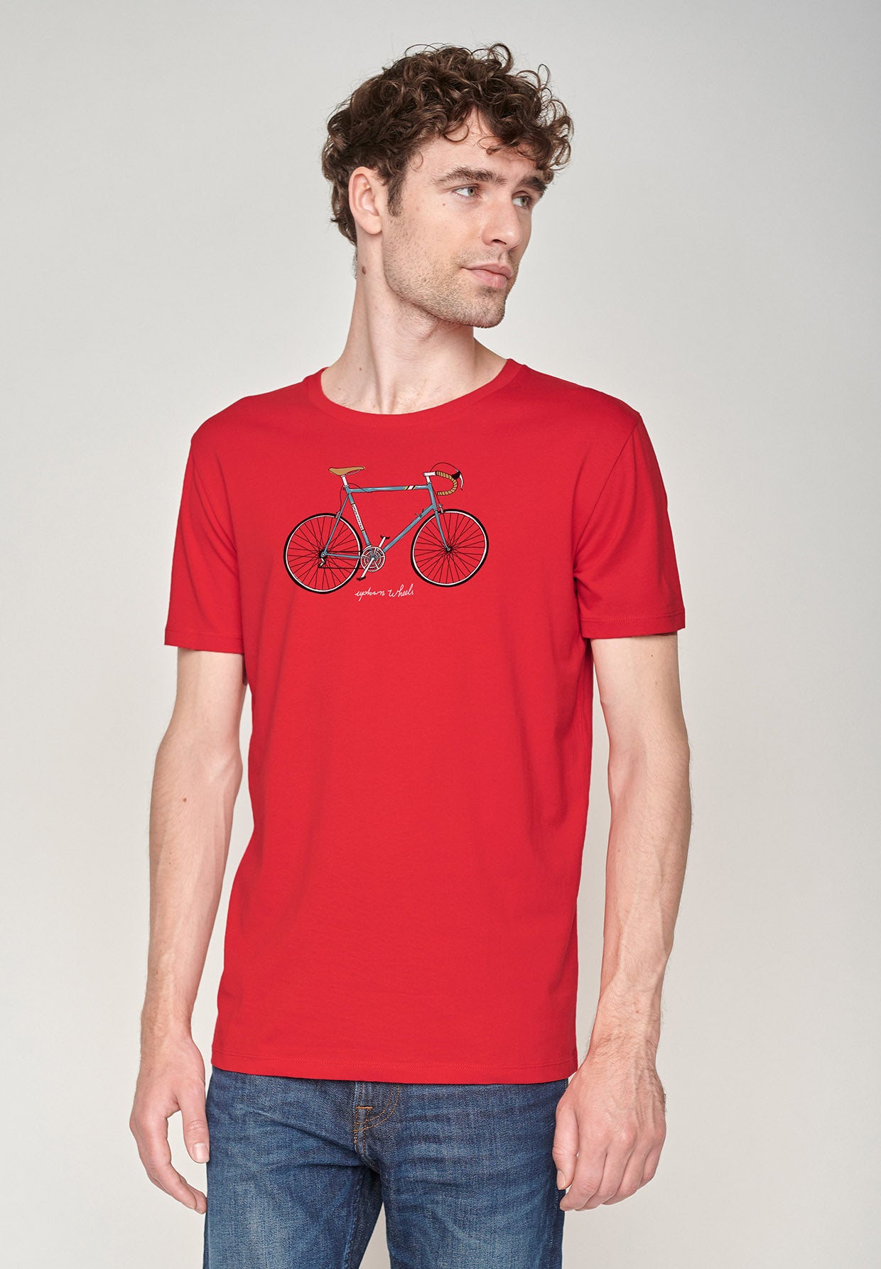 Flame Red: Sportliches T-Shirt aus Bio-Baumwolle für Herren [18819]