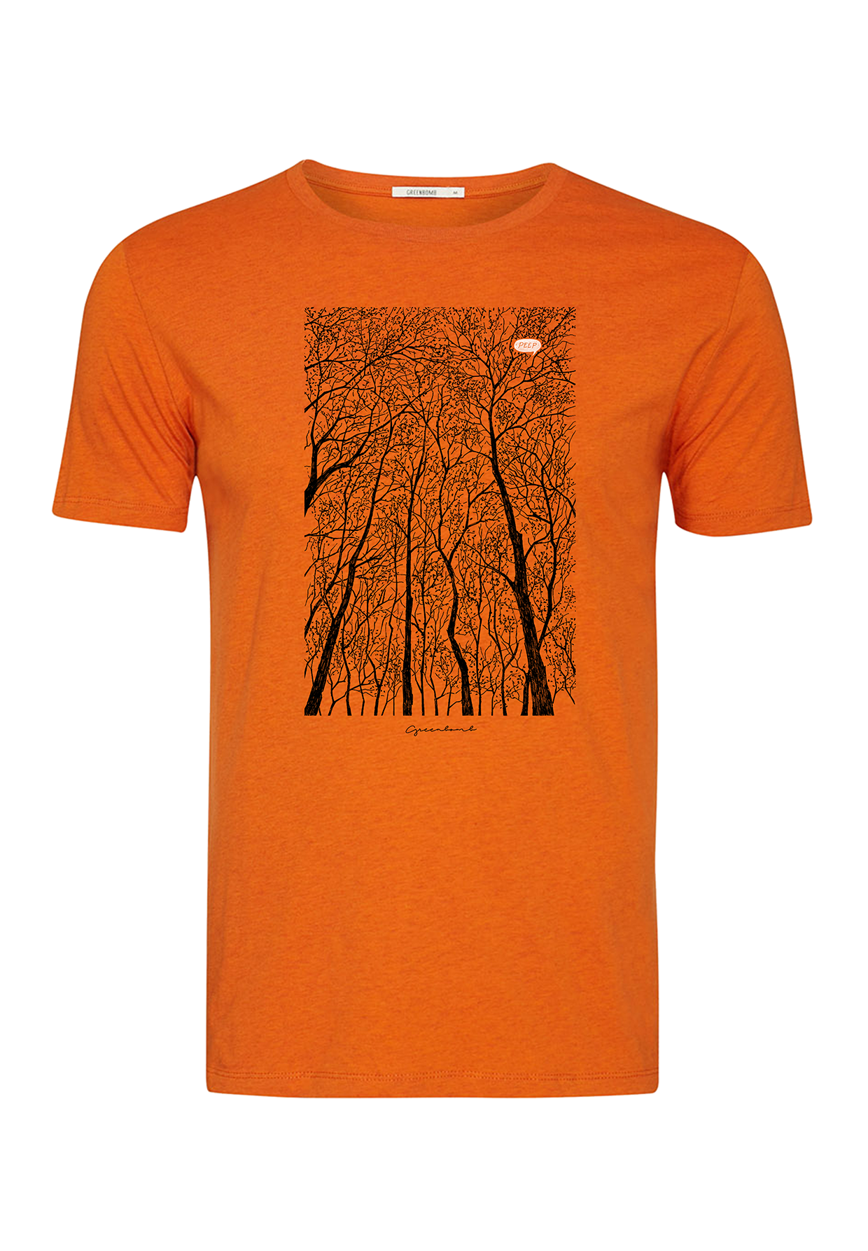 Black Heather Orange: Sportliches T-Shirt aus Bio-Baumwolle für Herren [18824]