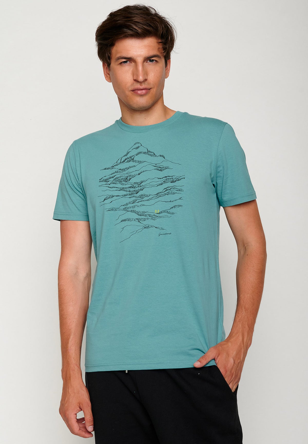 Turkis: Sportliches T-Shirt aus Bio-Baumwolle für Herren [18831]