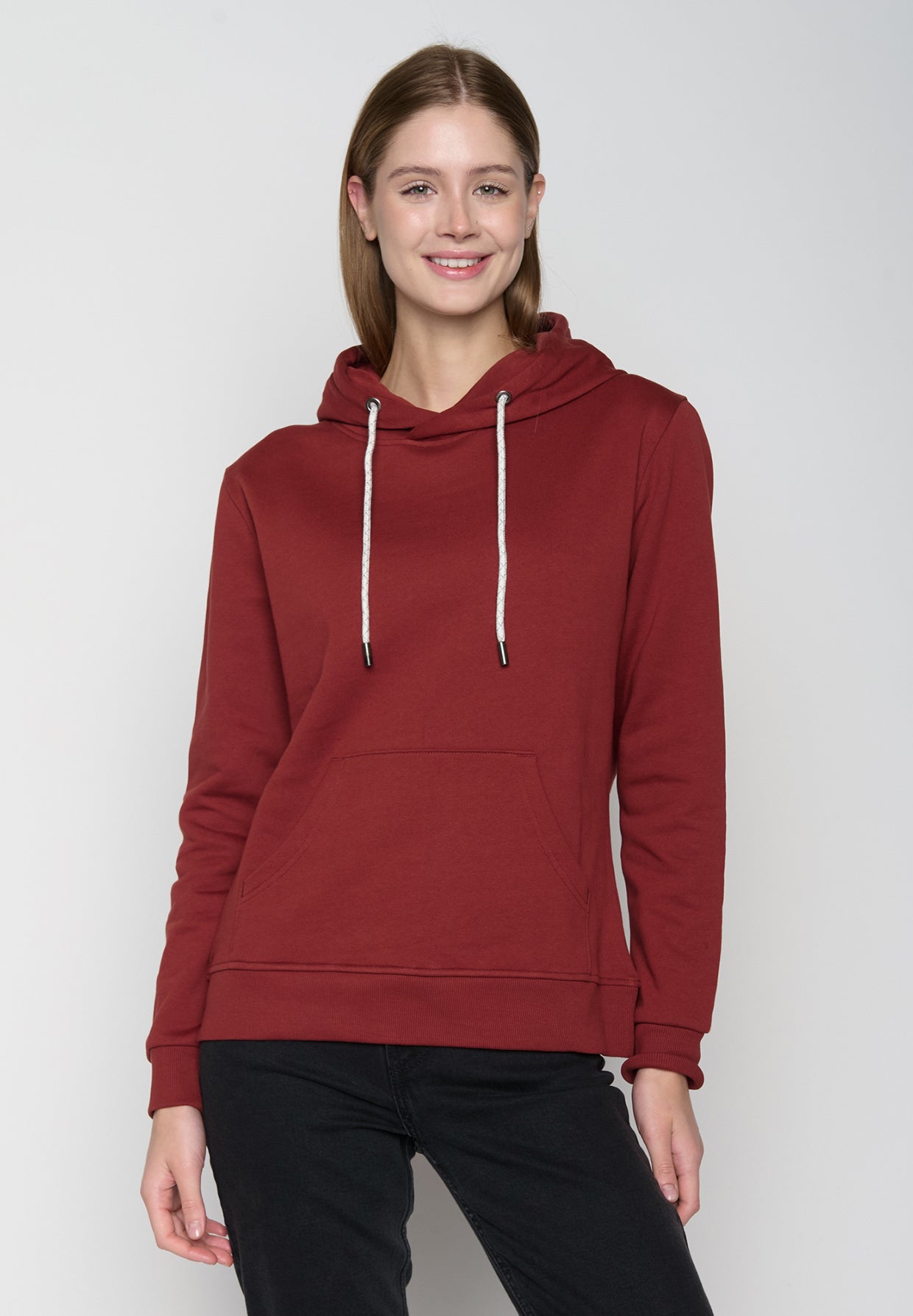 Rot:  Gemütlicher Hoodie aus Bio-Baumwolle für Damen [18847]