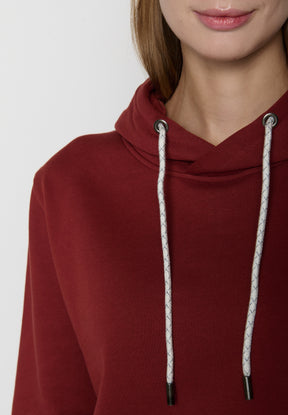 Rot:  Gemütlicher Hoodie aus Bio-Baumwolle für Damen [18851]