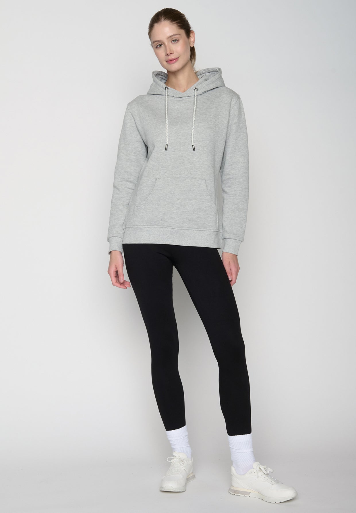Grau:  Gemütlicher Hoodie aus Bio-Baumwolle für Damen [18854]