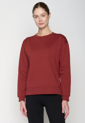 Rot:  Gemütliches Sweatshirt aus Bio-Baumwolle für Damen [18859]