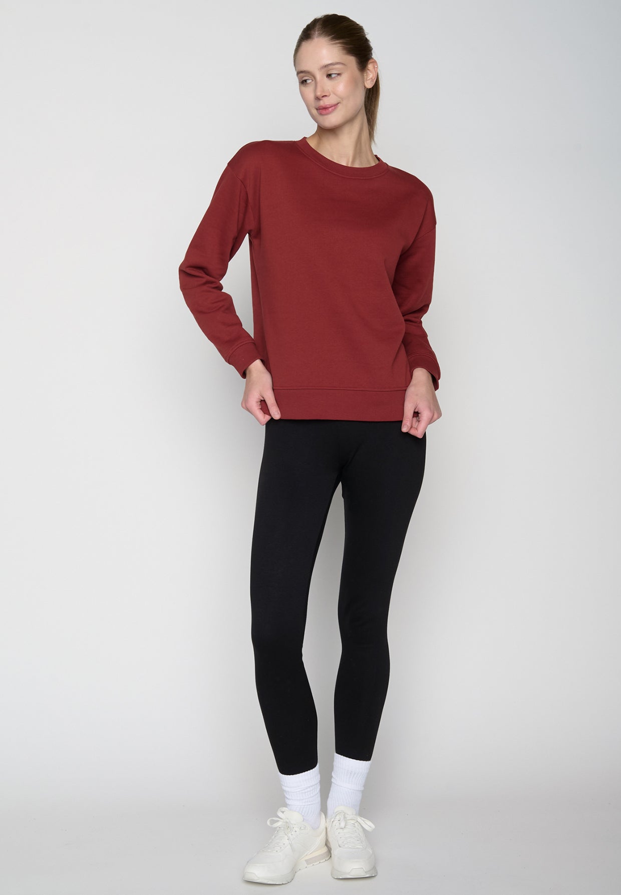 Rot:  Gemütliches Sweatshirt aus Bio-Baumwolle für Damen [18860]