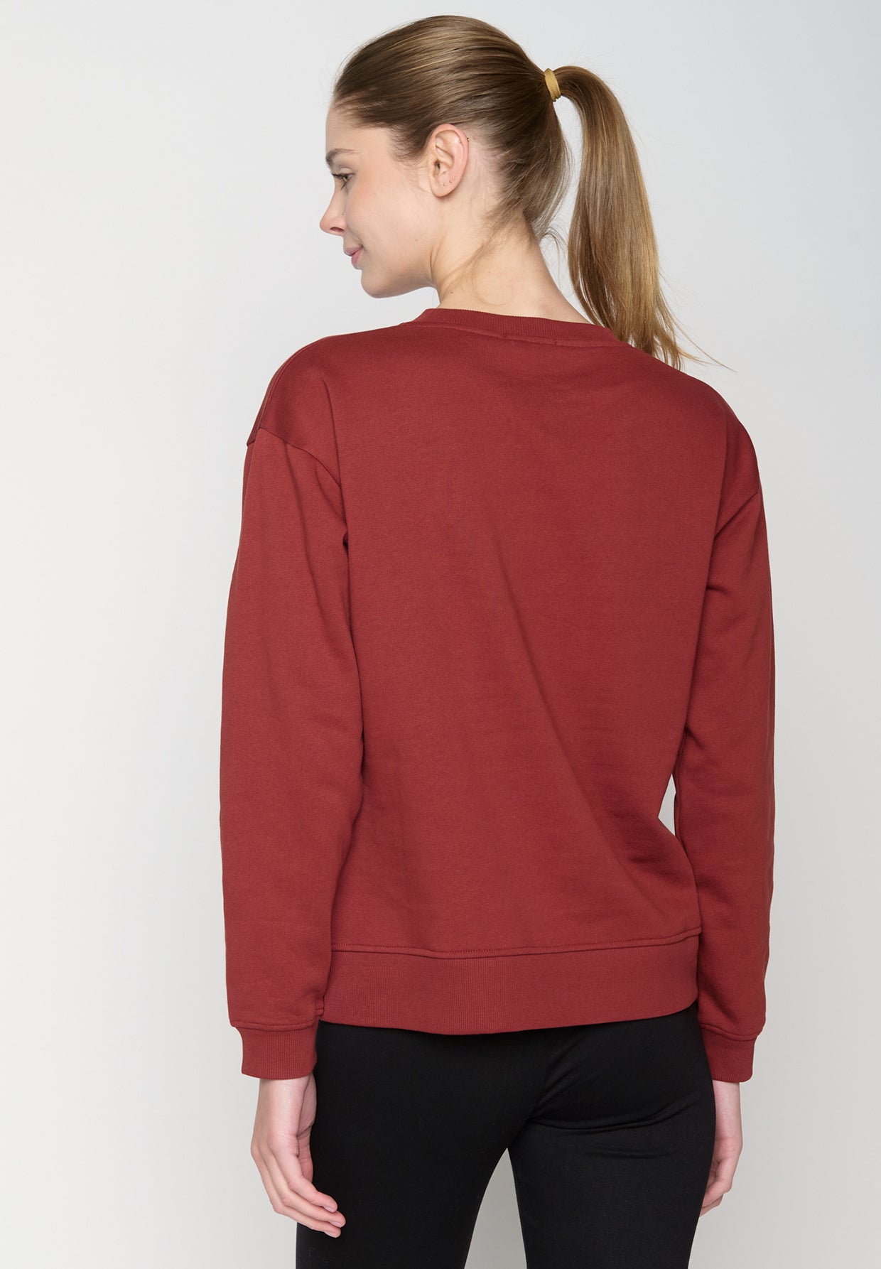 Rot:  Gemütliches Sweatshirt aus Bio-Baumwolle für Damen [18861]
