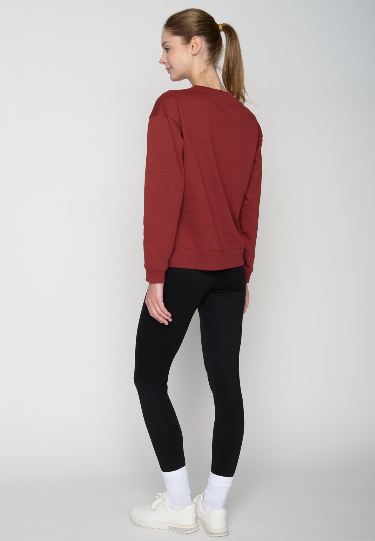 Rot:  Gemütliches Sweatshirt aus Bio-Baumwolle für Damen [18862]