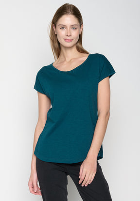 Grün:  Sportliches T-Shirt aus Bio-Baumwolle für Damen [18865]
