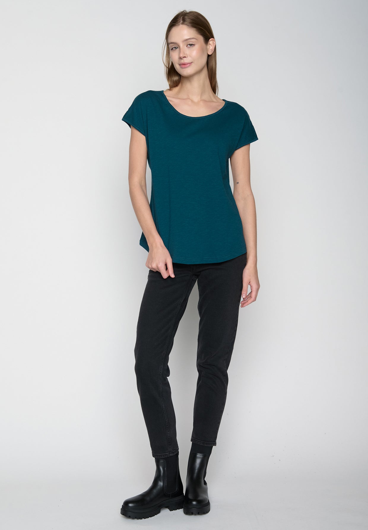 Grün:  Sportliches T-Shirt aus Bio-Baumwolle für Damen [18866]