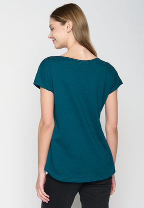 Petrol Green: Lässiges T-Shirt aus Bio-Baumwolle für Damen [18867]