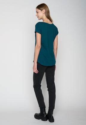 Petrol Green: Lässiges T-Shirt aus Bio-Baumwolle für Damen [18868]