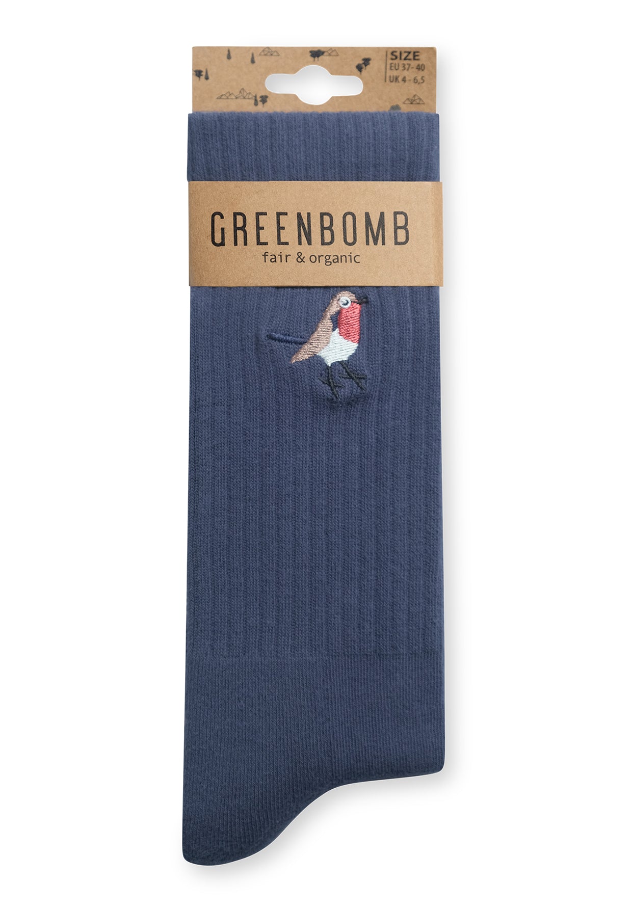 Navy: Lässige Socken aus Bio-Baumwoll Mix für Unisex [18942]