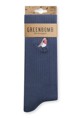 Navy: Lässige Socken aus Bio-Baumwoll Mix für Unisex [18942]