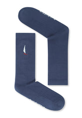 Navy: Lässige Socken aus Bio-Baumwoll Mix für Unisex [18955]