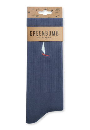 Navy: Lässige Socken aus Bio-Baumwoll Mix für Unisex [18958]