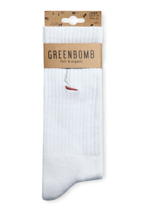 Weiß:  Lässige Socken aus Bio-Baumwoll Mix für Unisex [18962]