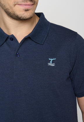 Navy: Sportliches Polo aus Baumwoll-Mix für Herren [18998]