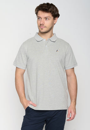 Heather Grey: Sportliches Polo aus Baumwoll-Mix für Herren [19006]