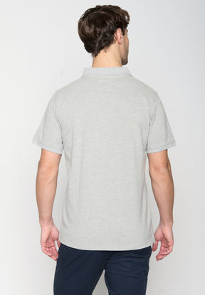 Heather Grey: Sportliches Polo aus Baumwoll-Mix für Herren [19008]