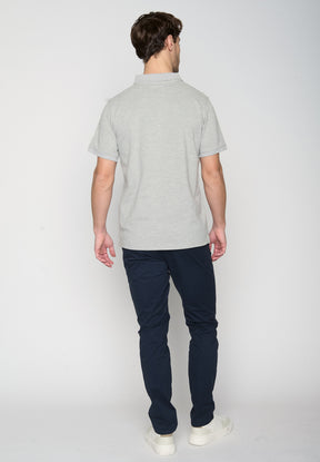 Heather Grey: Sportliches Polo aus Baumwoll-Mix für Herren [19009]