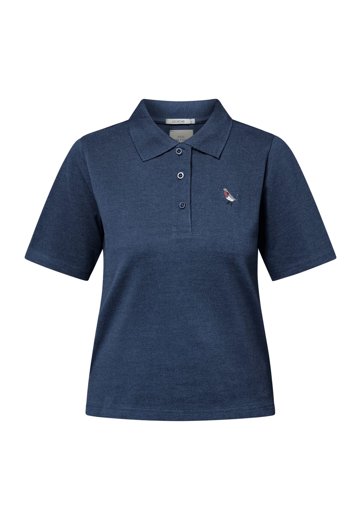 Navy: Sportliches Polo aus Baumwoll-Mix für Damen [19018]