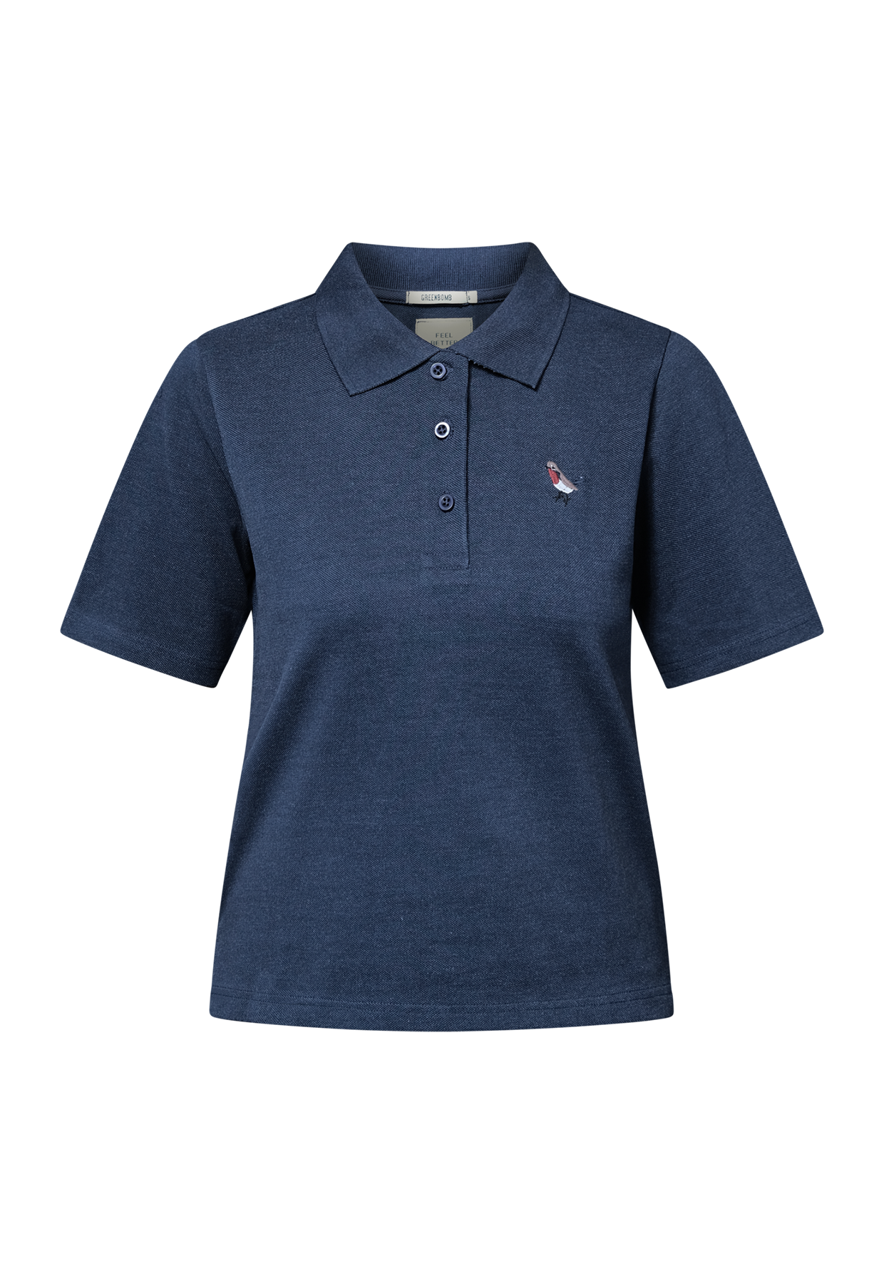 Navy: Sportliches Polo aus Baumwoll-Mix für Damen [19018]