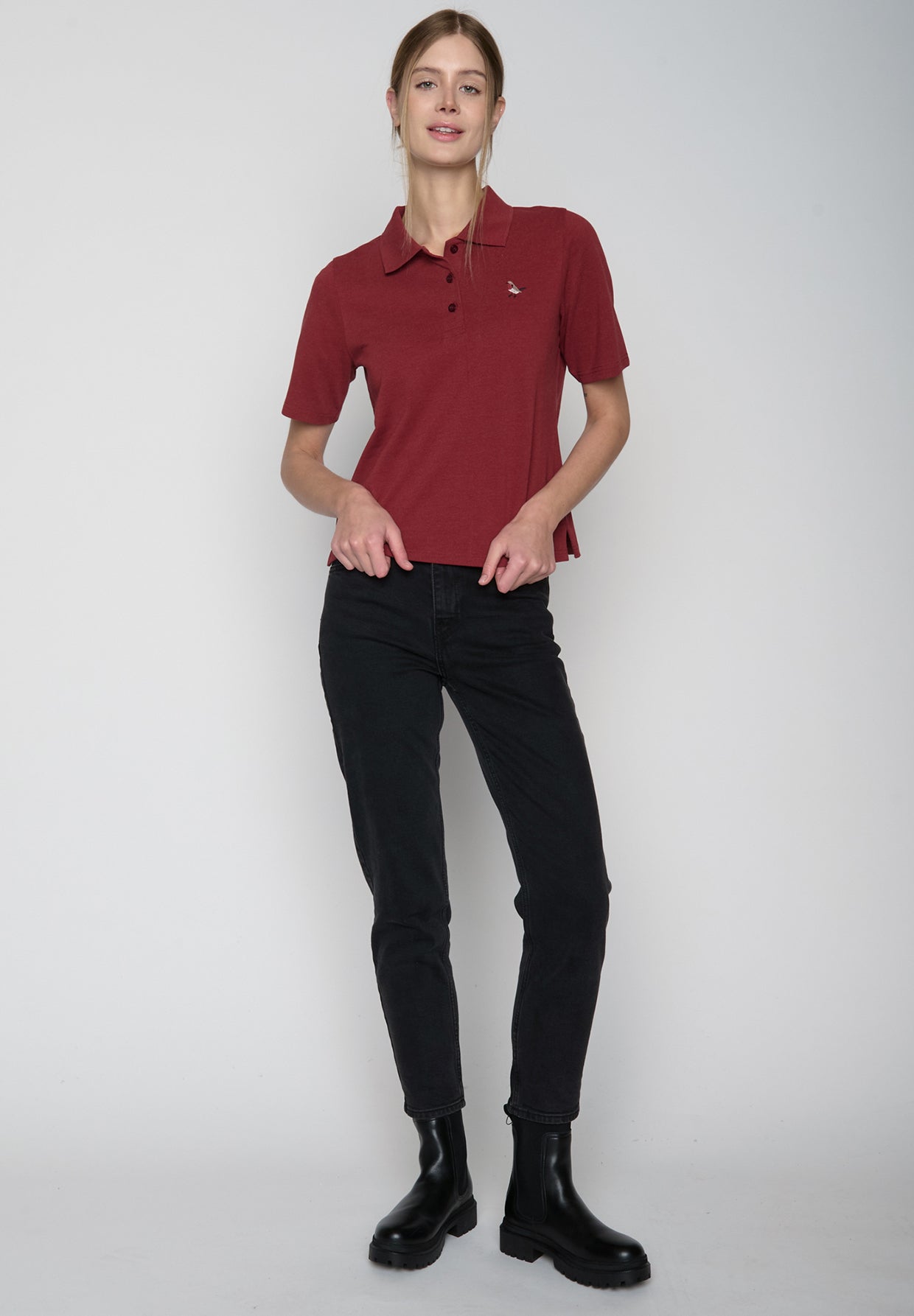 Red Berry: Sportliches Polo aus Baumwoll-Mix für Damen [19020]