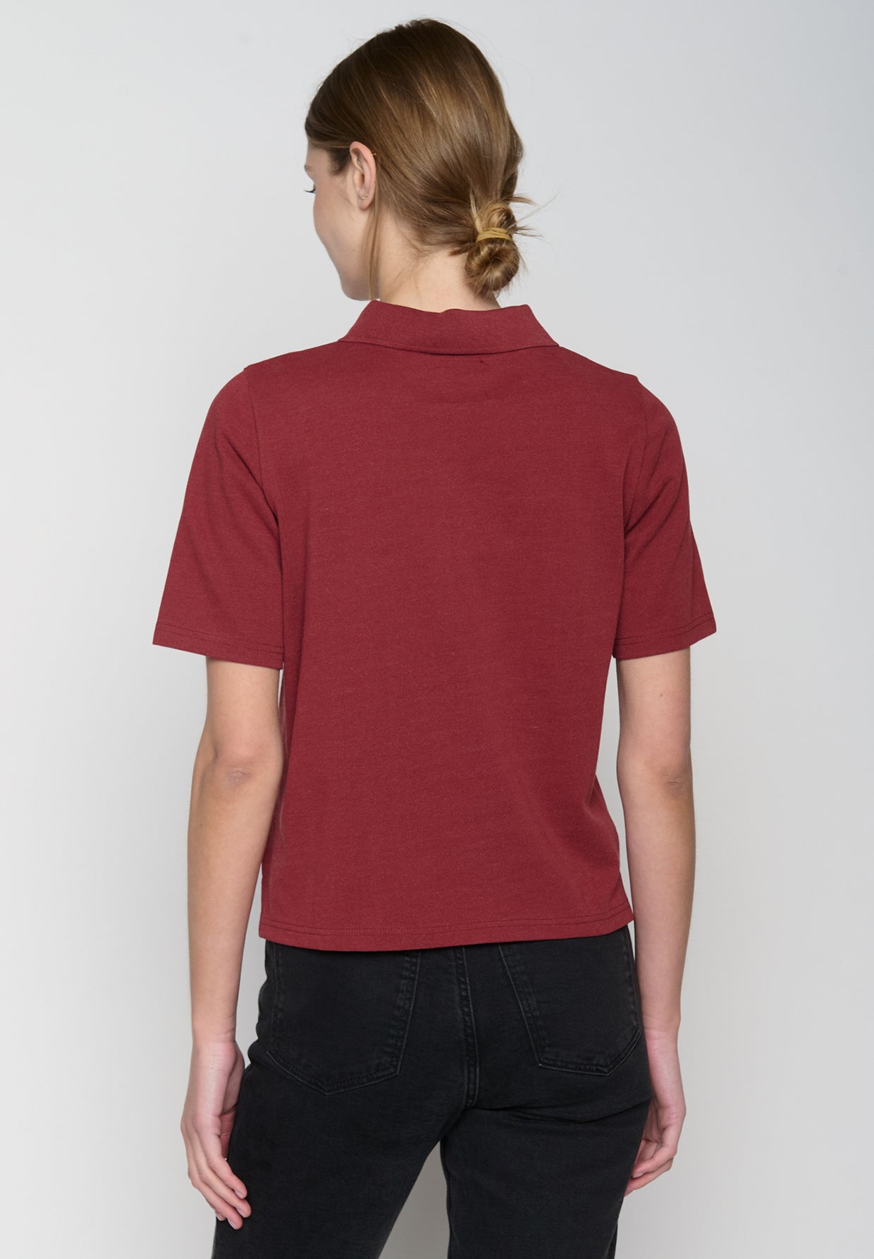 Rot:  Sportliches Polo aus Baumwoll-Mix für Damen [19021]