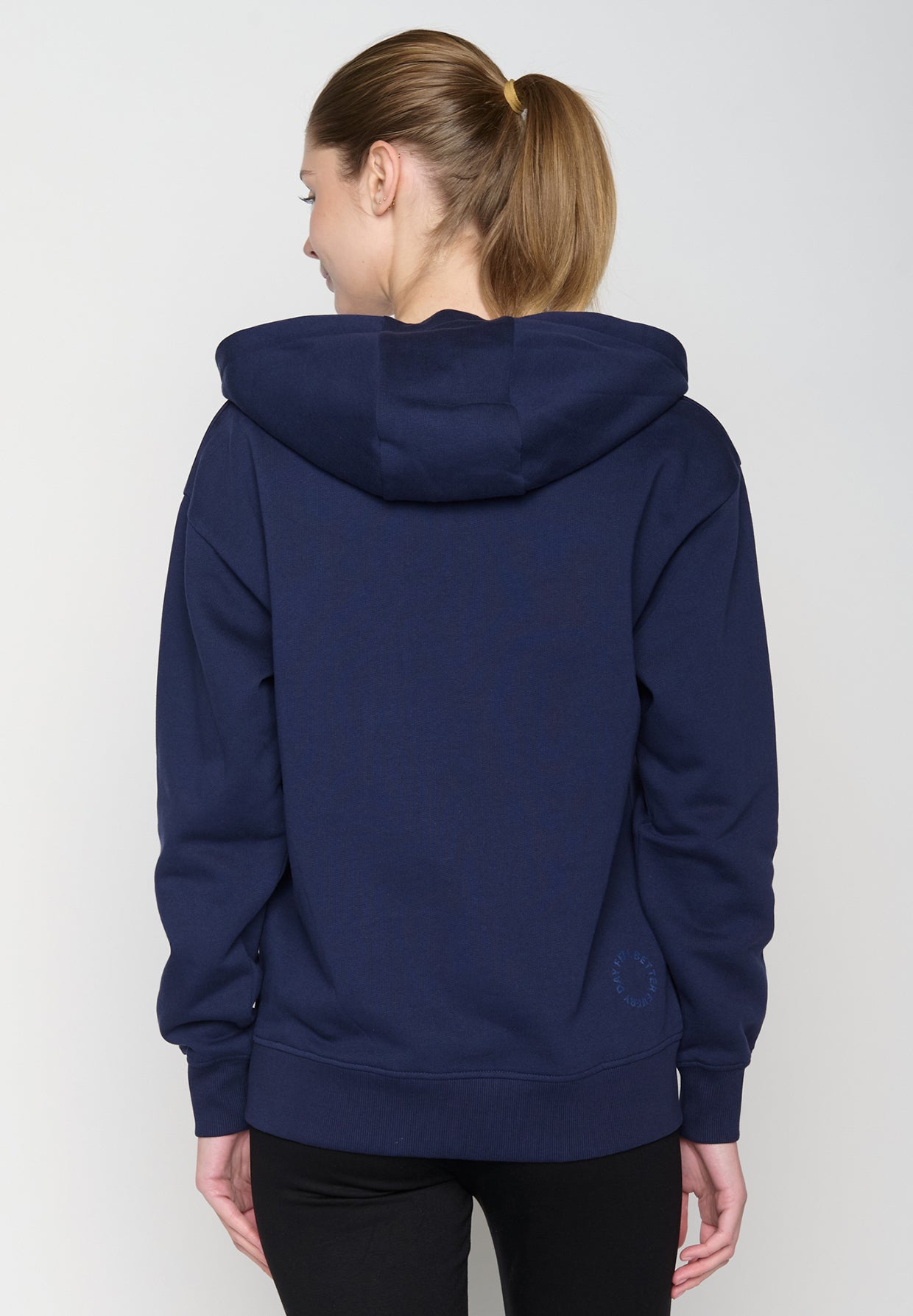 Blau:  Lässige Sweatjacke aus Baumwolle für Damen [19034]