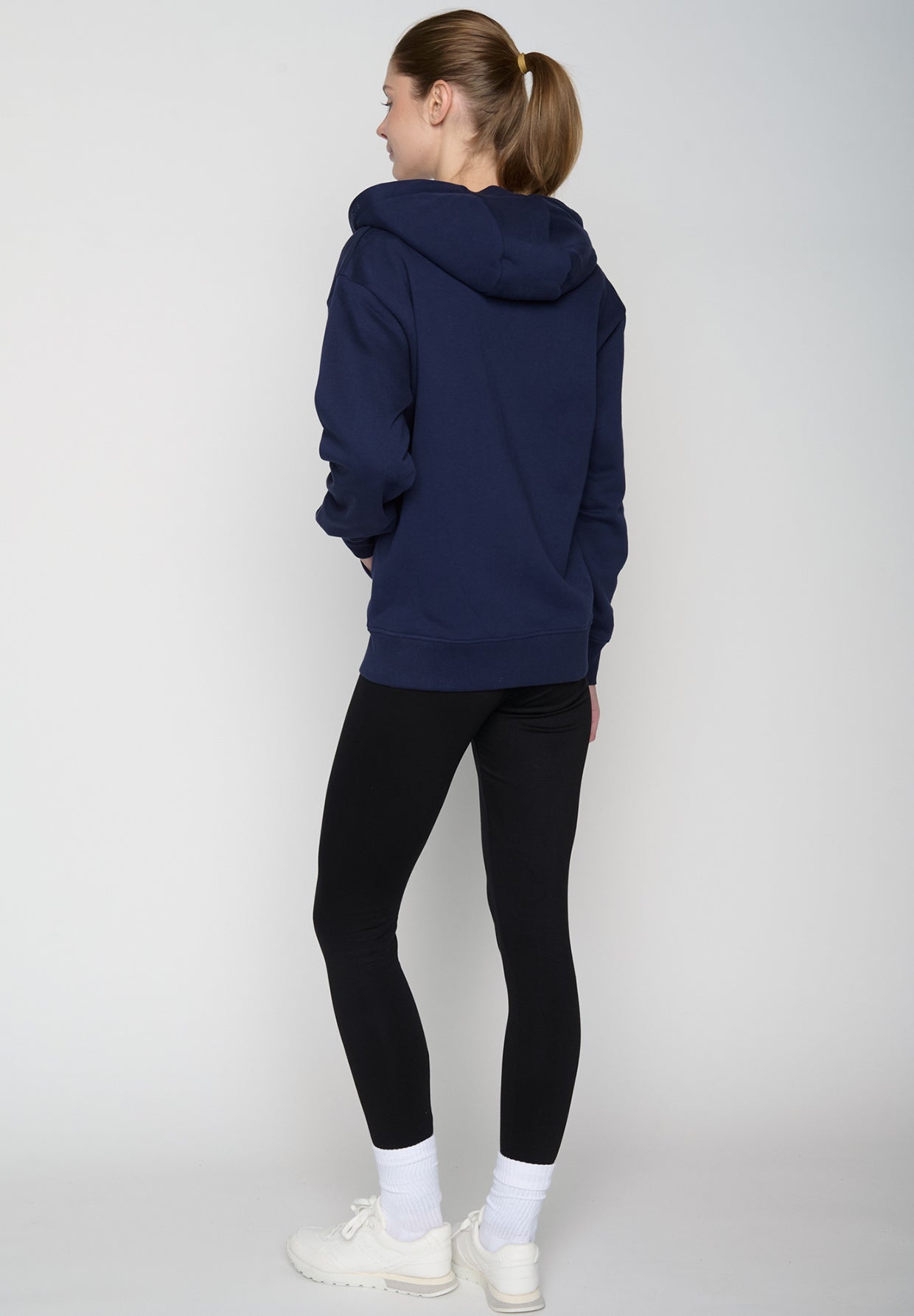 Blau:  Lässige Sweatjacke aus Baumwolle für Damen [19035]