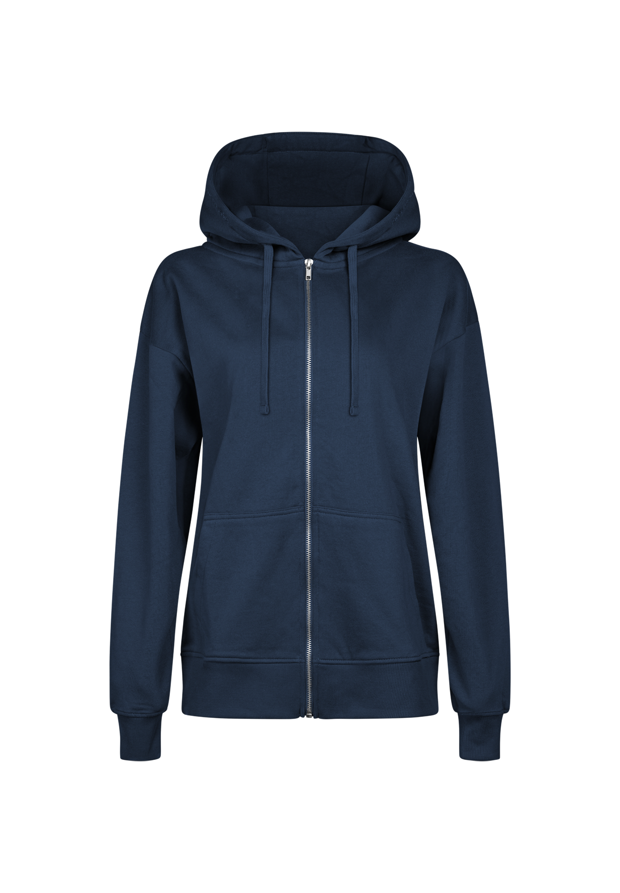 Blau:  Lässige Sweatjacke aus Baumwolle für Damen [19037]