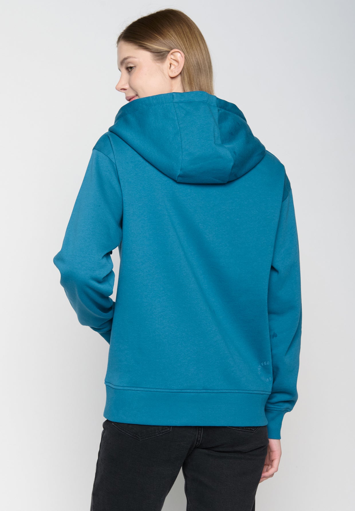 Blau:  Lässige Sweatjacke aus Baumwolle für Damen [19040]